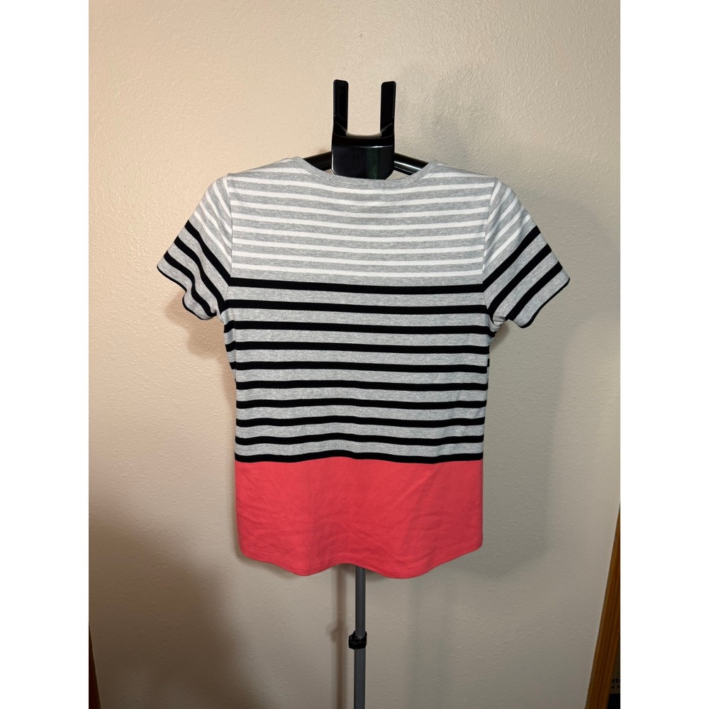 Karen Scott Sport Womens‎ Striped Short Sleeve Tops Bundle Gray Pink Navy Medium